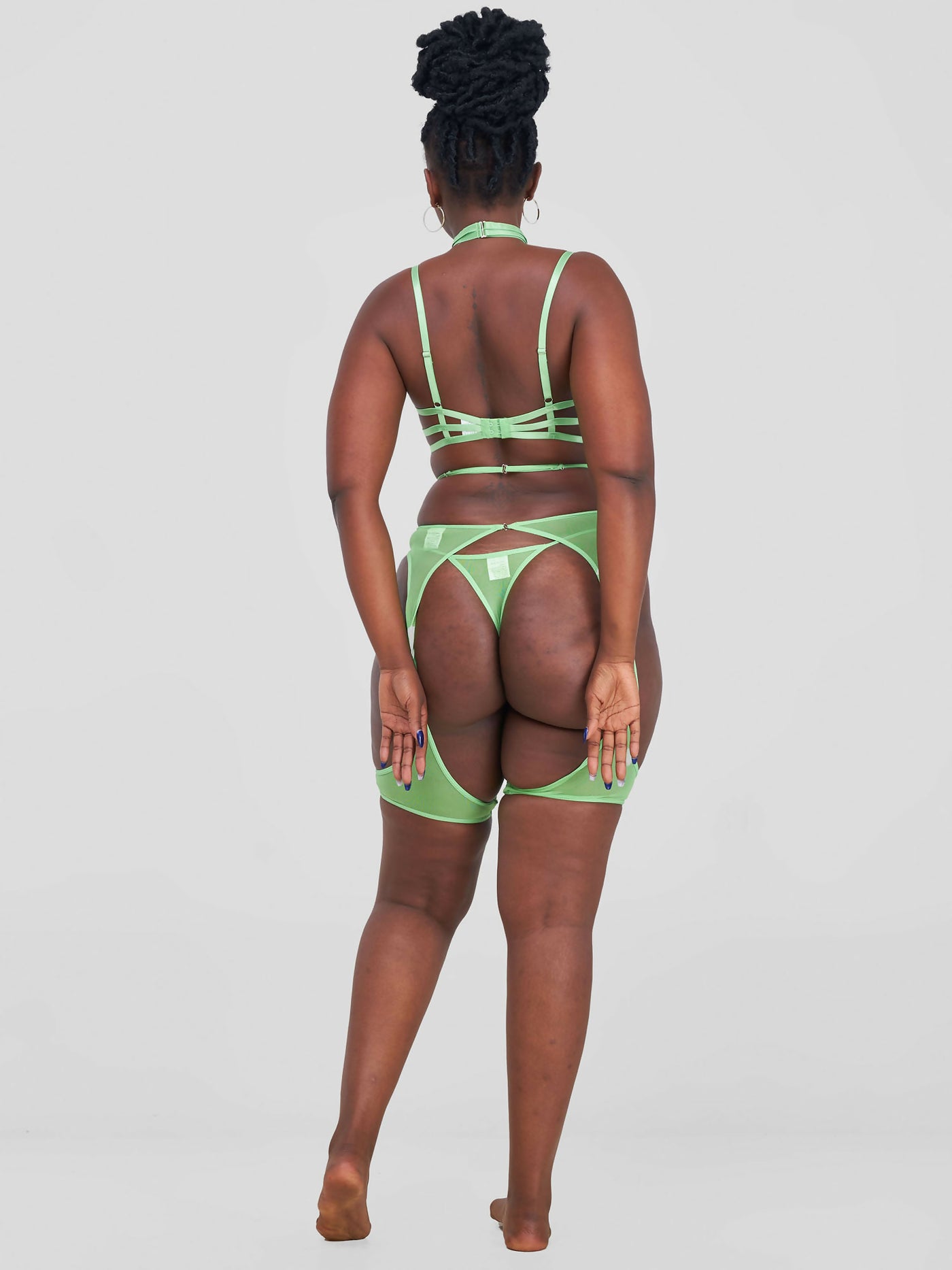 Posh Lingerie & More Erotic Strappy Lingerie Set - Green