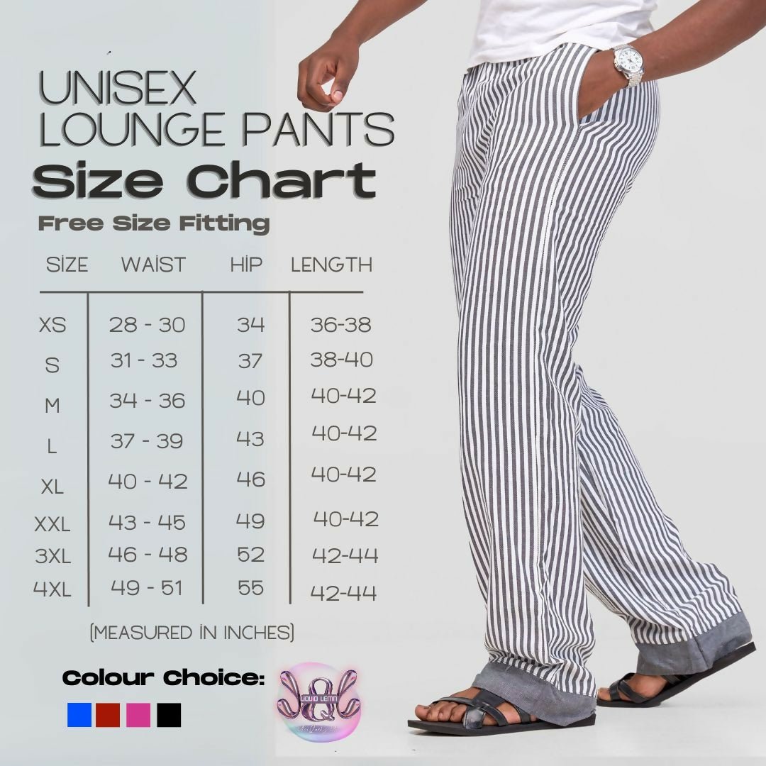 Liquid Lemn Striped Kikoy Lounging Pants - Grey - Shopzetu