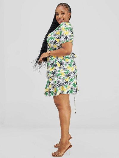 Lizola Daraja Wrap Dress - Floral - Shopzetu