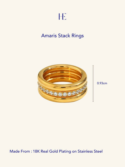 Her Essence Amaris Stack Ring - Gold - Shopzetu