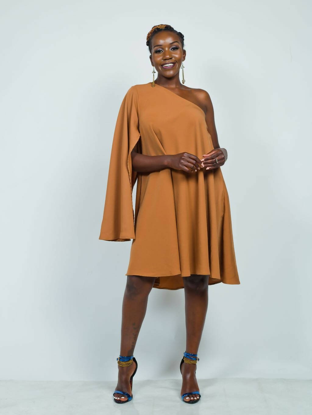 African Yuva Wanita Dress - Caramel - Shopzetu