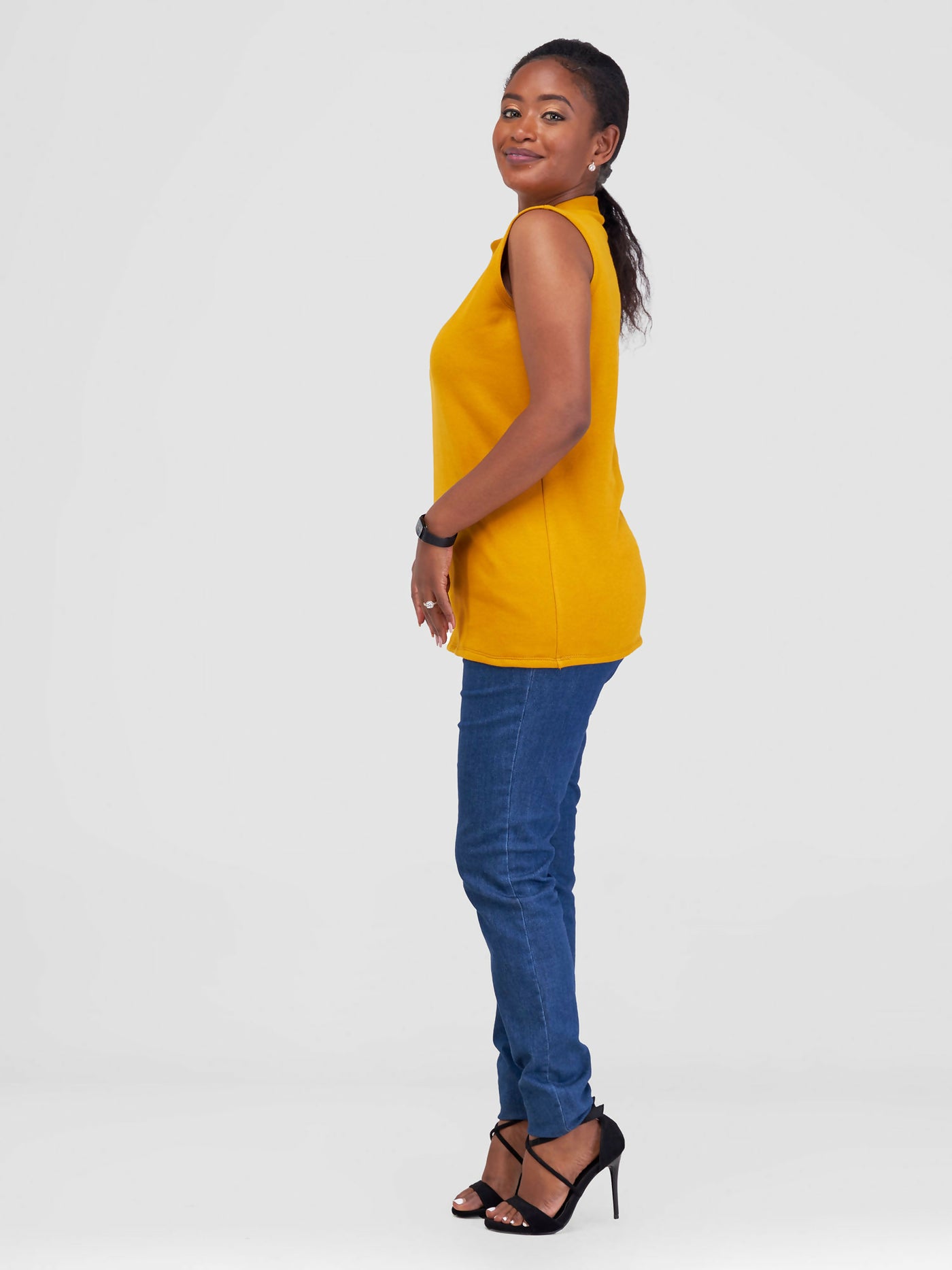 Timyt Urban Wear Sleeveless Cashmere Top - Mustard