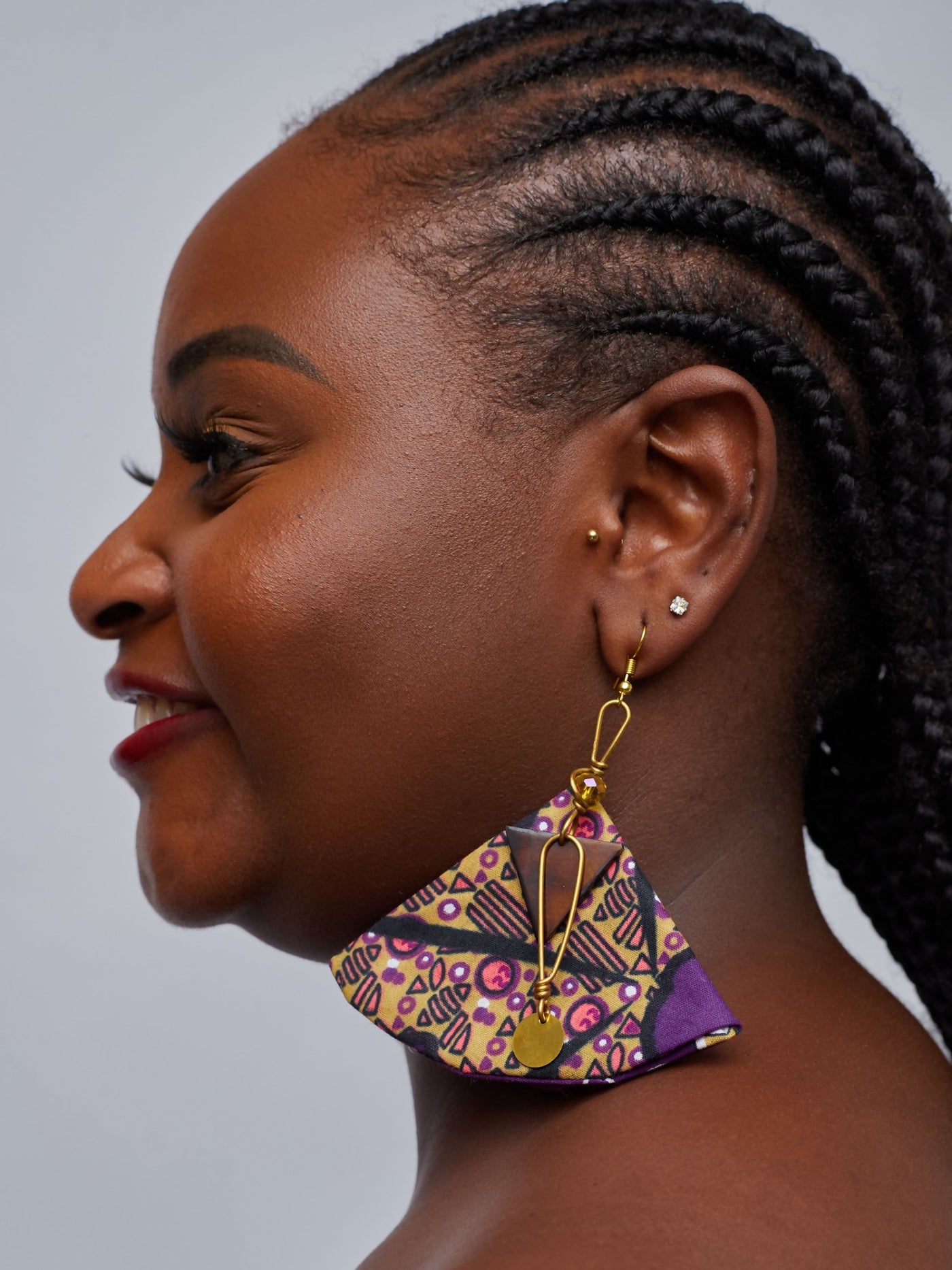 Tuli Razia Ankara With Detail Earring - Purple - Shopzetu