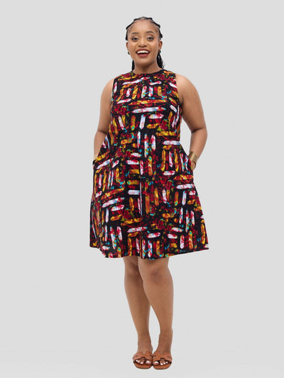 Elgon Shift Dress - Ankara - Shopzetu