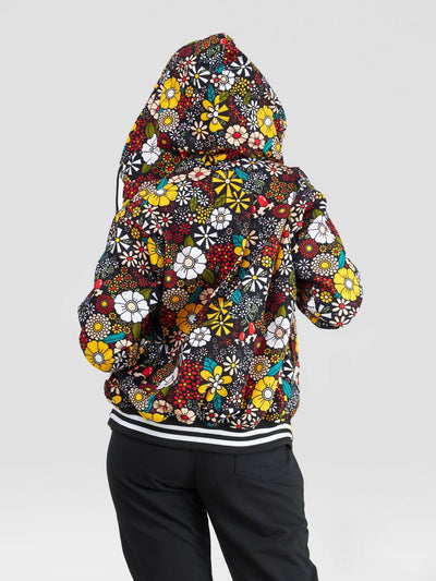 Rafiki Threads Furaha Hooded Ankara Jacket - Floral - Shopzetu