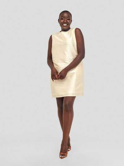 Fauza Design Nyeupe Raw Silk Dress - Off White - Shopzetu