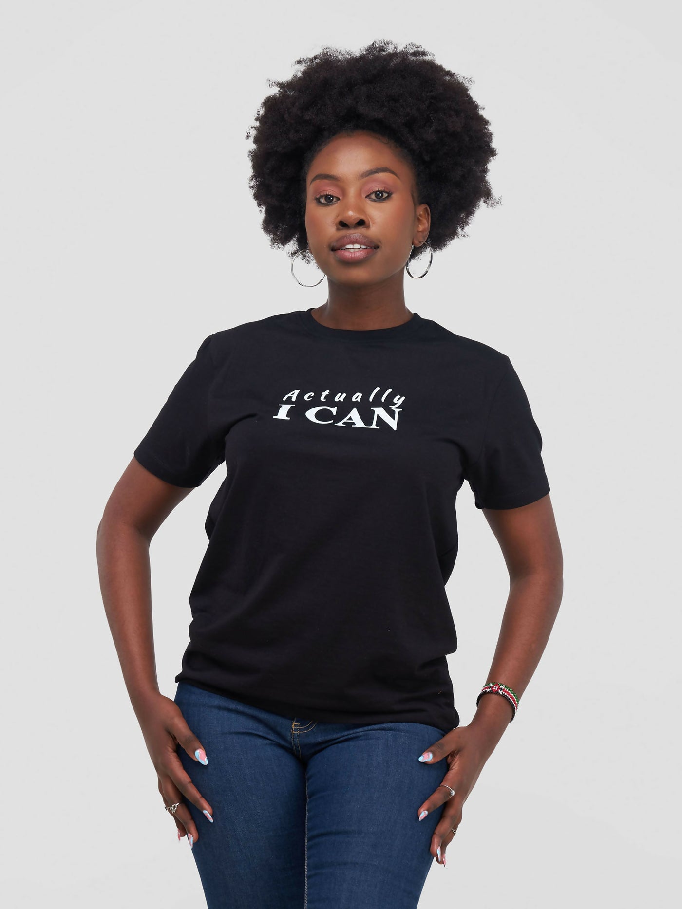 Zia Africa "Actually I Can" T-shirt - Black