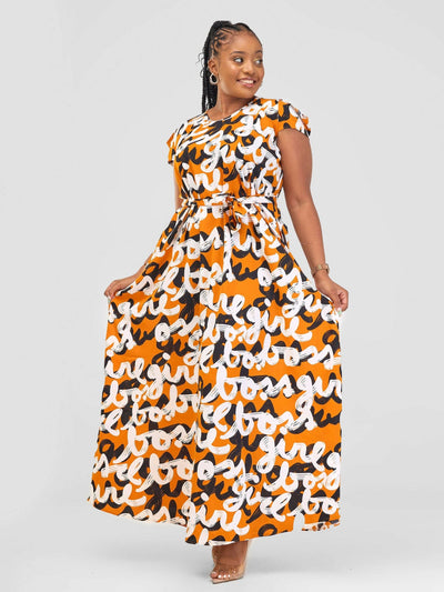 Phyls Collections Ndanu Dress - Yellow Print - Shopzetu