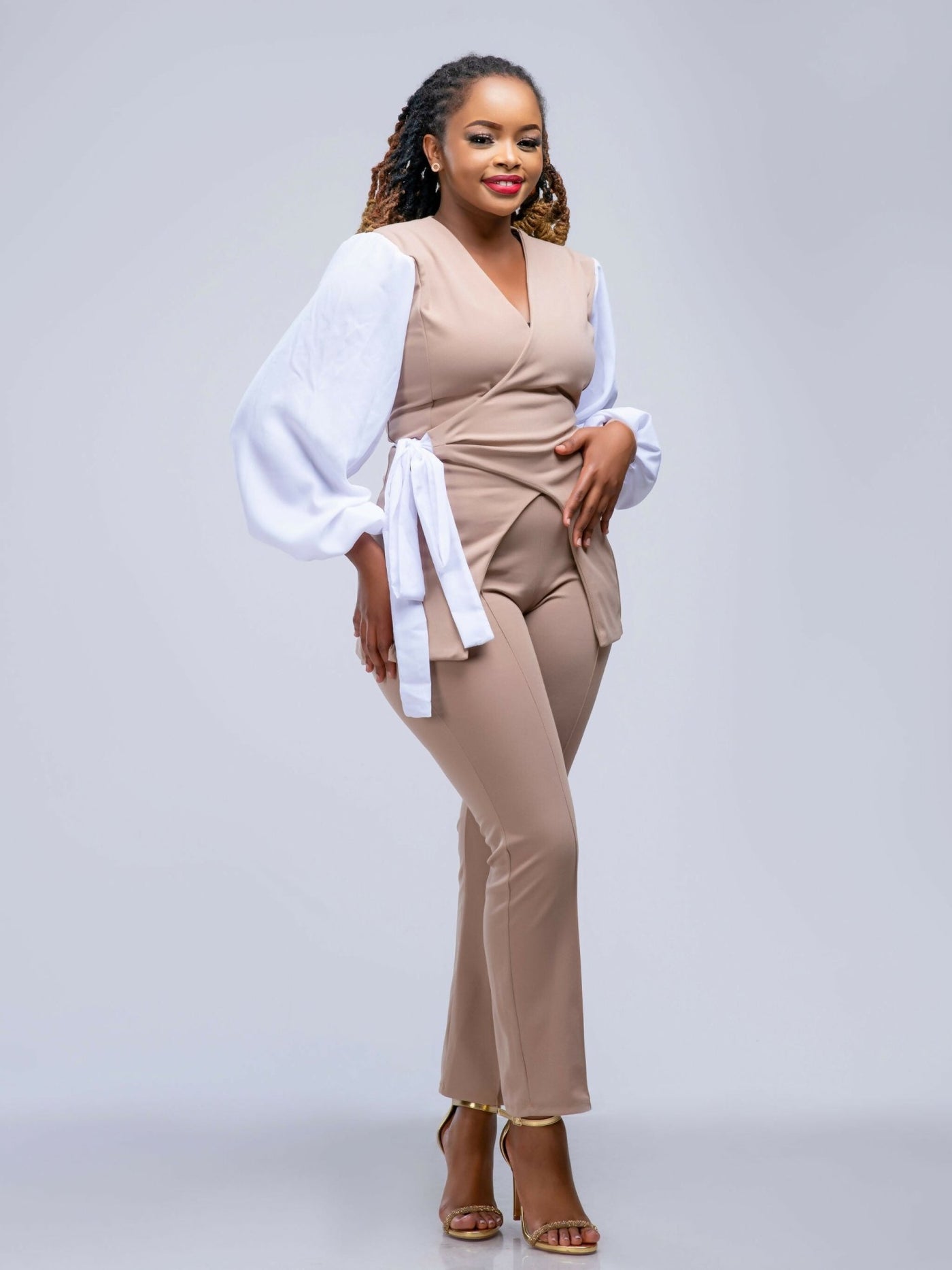 Plainchic Issabella Suit Set - Beige - Shopzetu