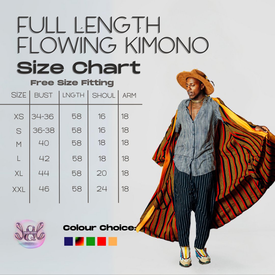 Liquid Lemn Unisex Earth Vibe Kimono - Multicolored - Shopzetu