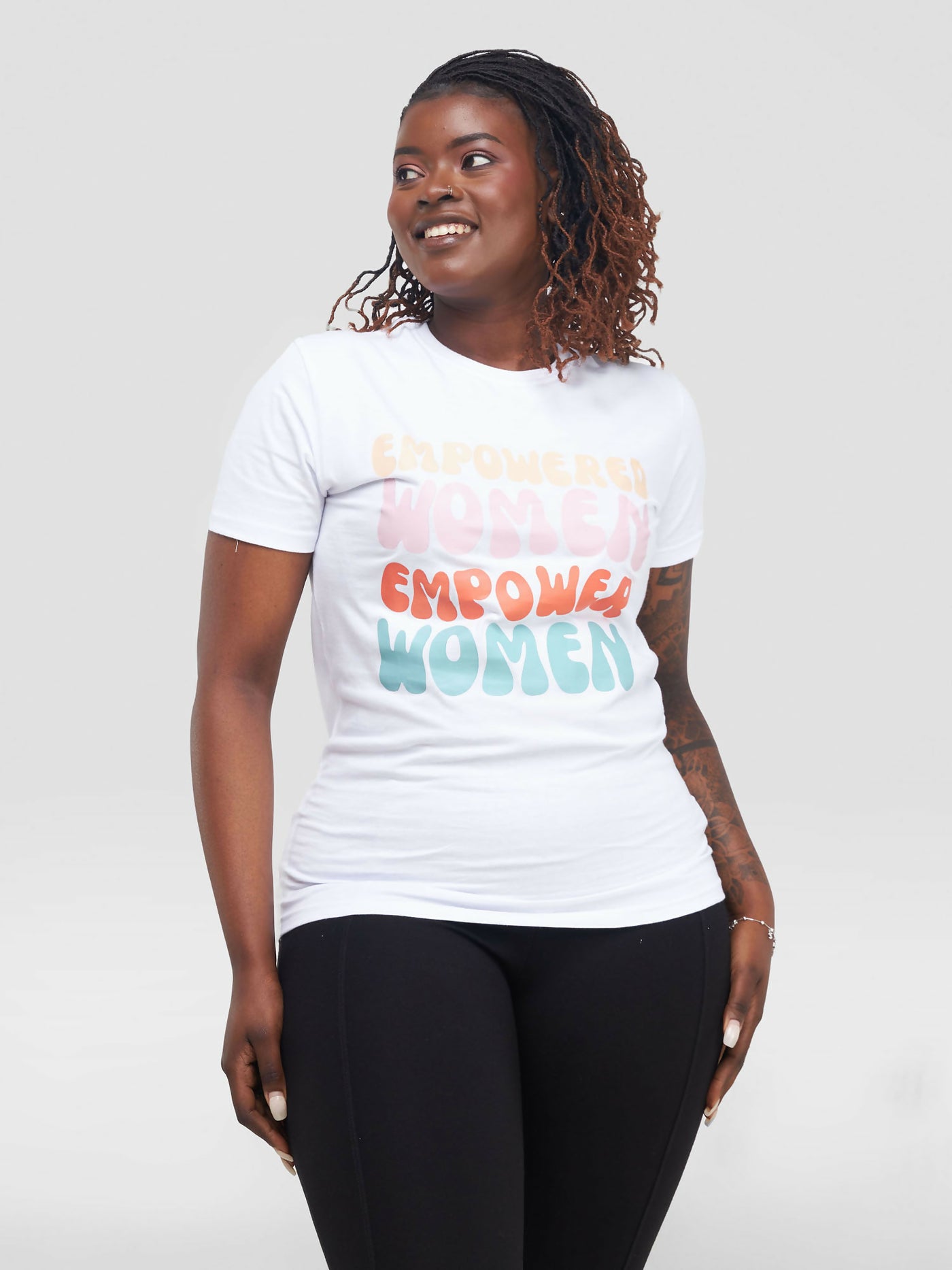 Zia Africa " Empowered Women Empower Women"T-shirt - White