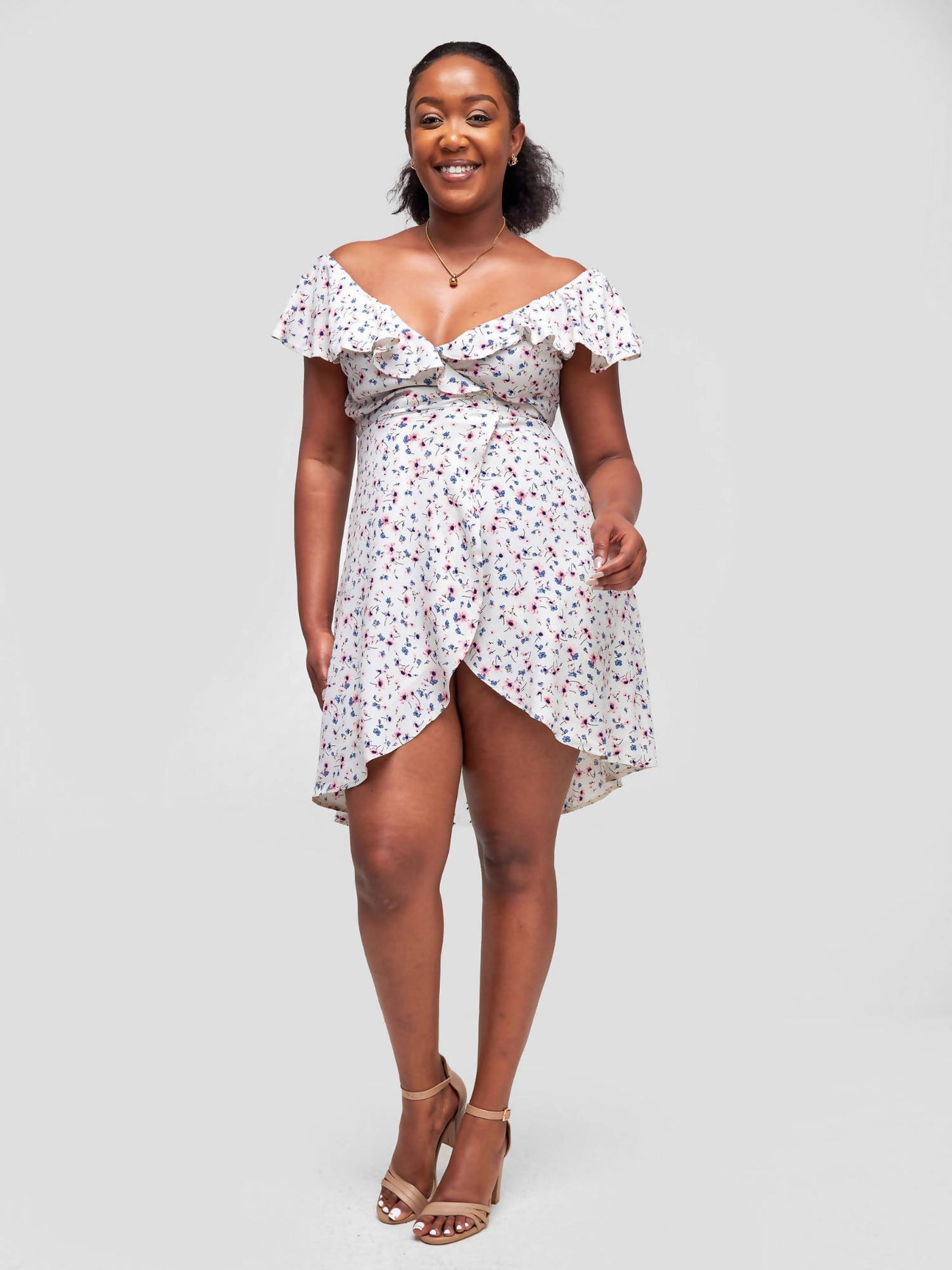 WSC Tuli Lerato Wrap Dress - White Floral Print