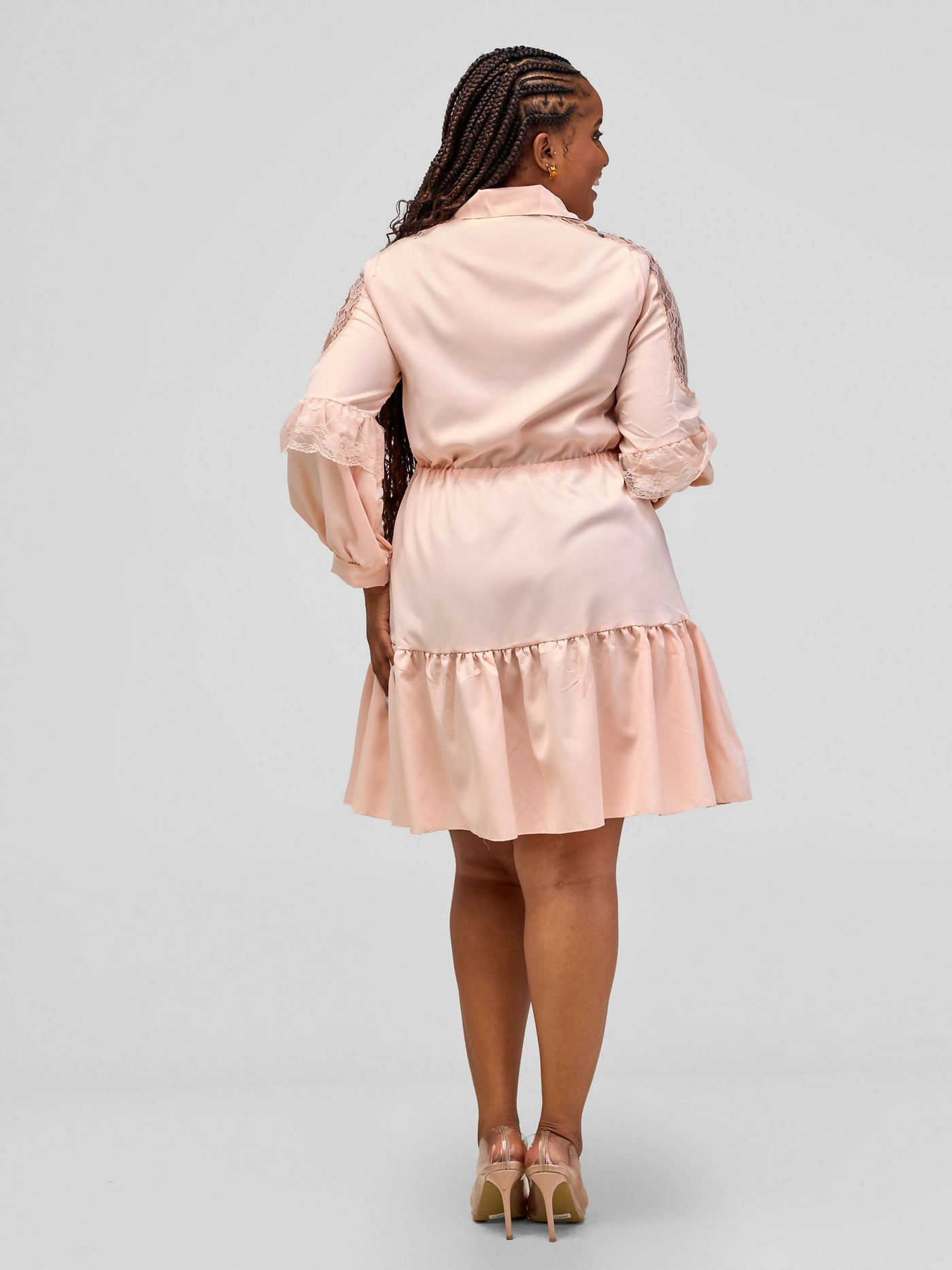 Gloshe Short Skater Dress - Pink Print