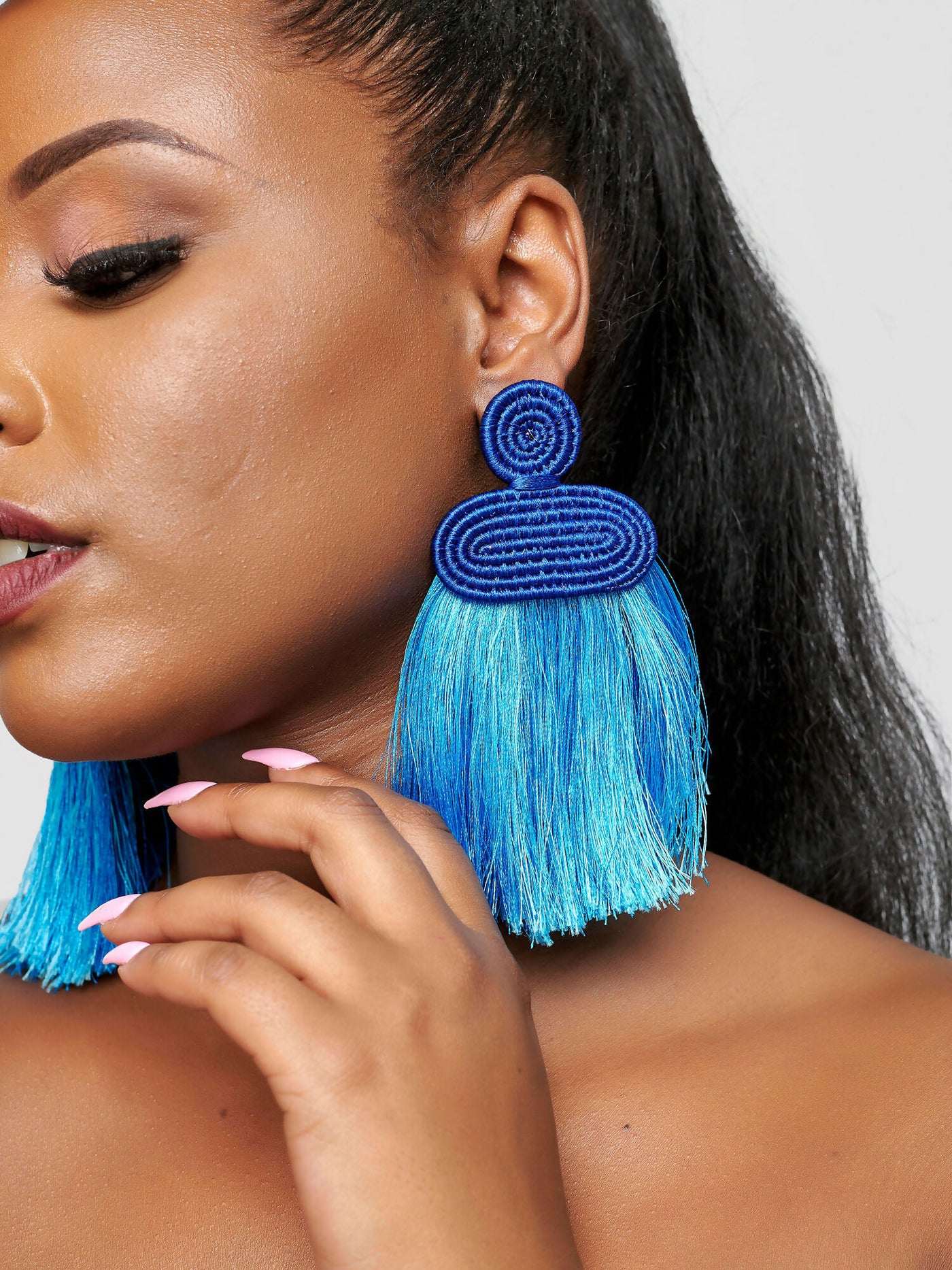 Tuli Liana Tassel Earring - Blue