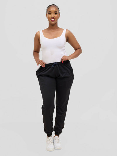 Timyt Urban Wear Active Ease With a Waist Rubber Band Pant - Black - Shopzetu