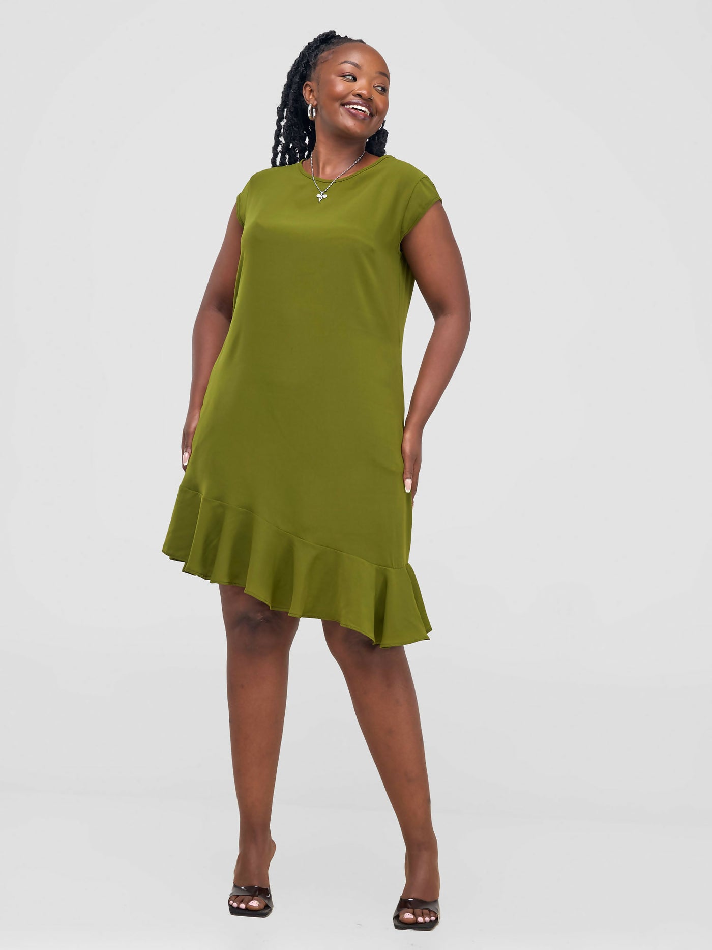 Salok Havilah Wear Nuru Shift Dress - Olive