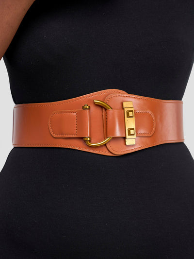 Afrodame Rina Waist Belt - Brown - Shopzetu