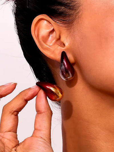 Her Essence Baila Studs – Gold / Red - Shopzetu