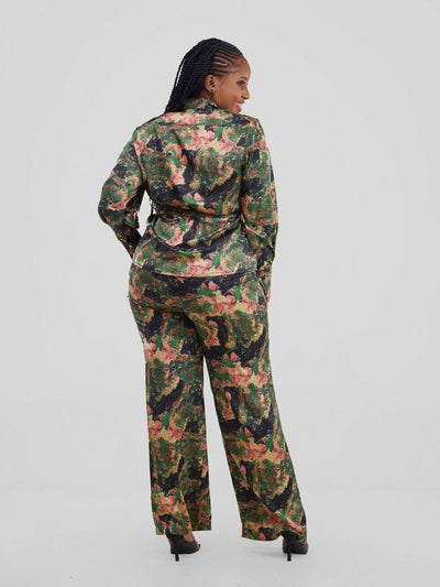 Silk House Collection Marcella Pant Set - Black Print - Shopzetu