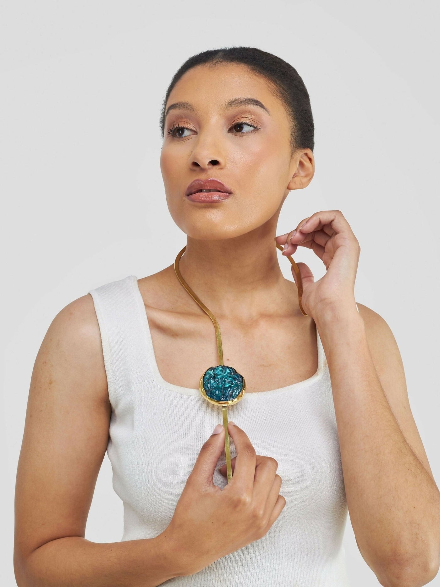 Bakora Statement Necklace - Blue - Shopzetu