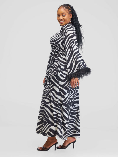 Malak Modest Malaika Dress - Black / White