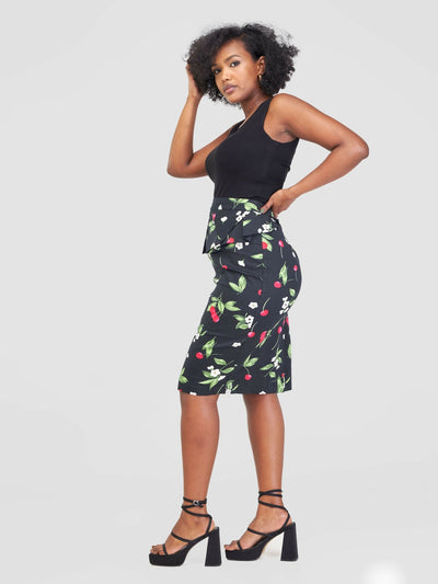 Immaculate Chic Floral Skirt - Black - Shopzetu