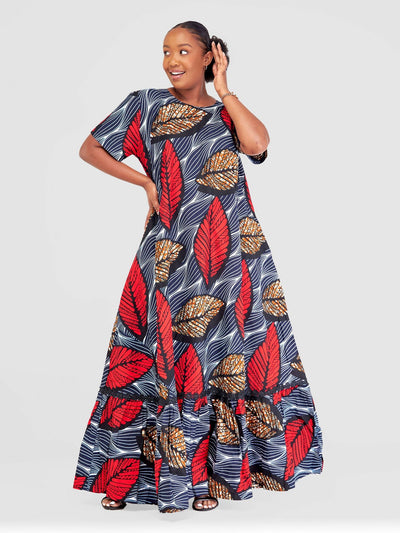 Simbaress Angaza Maxi Dress - Red /Blue - Shopzetu