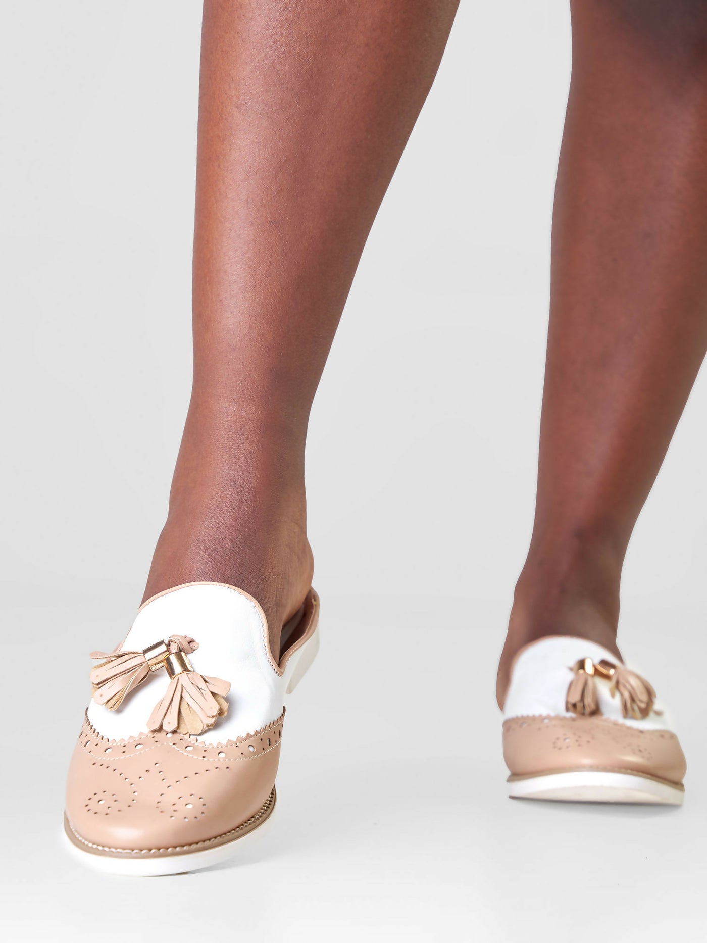 Be Unique Timeless Open Back Mules - Beige