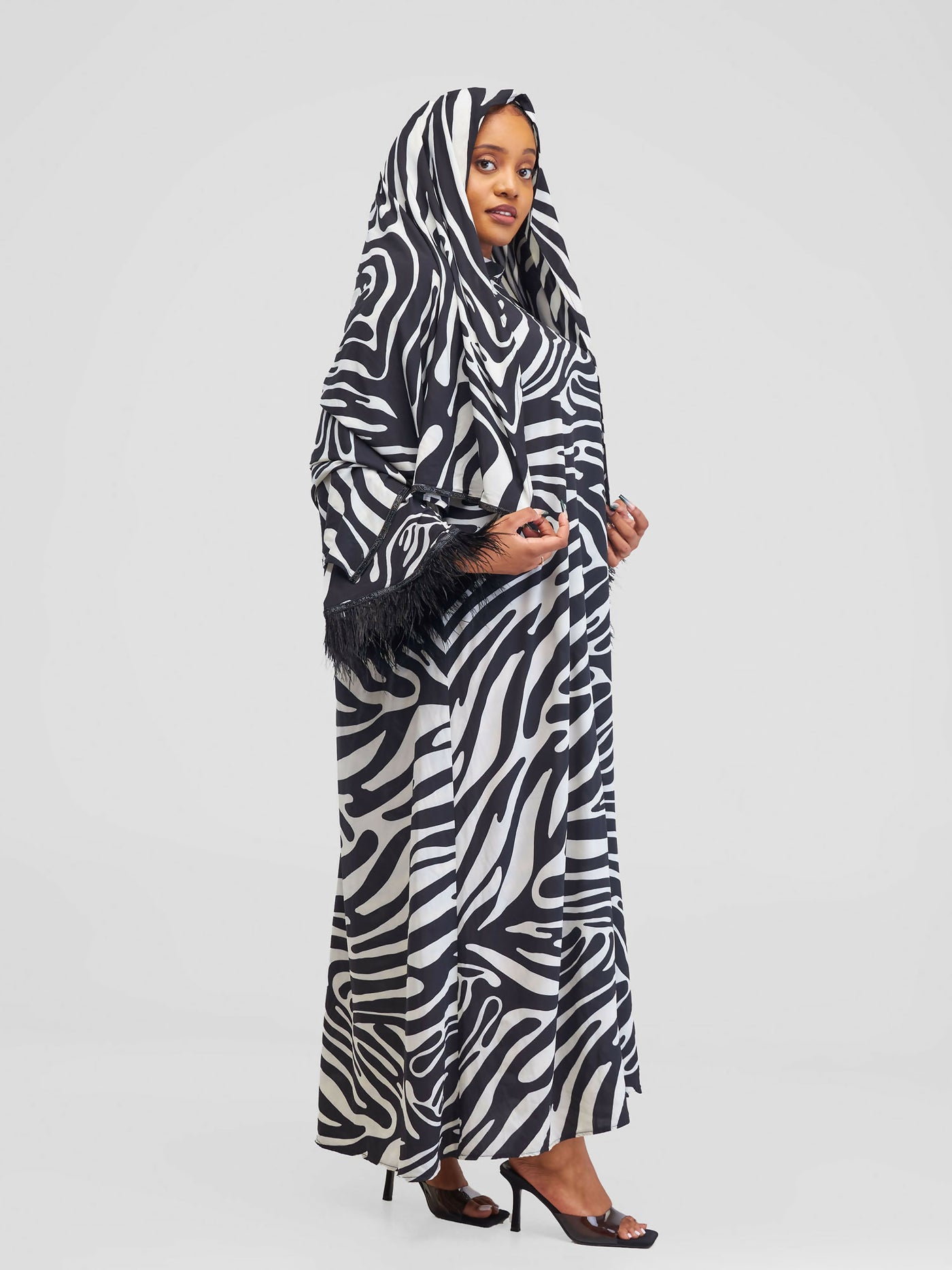 Malak Modest Malaika Dress - Black / White