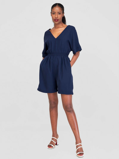 Purple Thread Rossa Romper - Navy Blue - Shopzetu