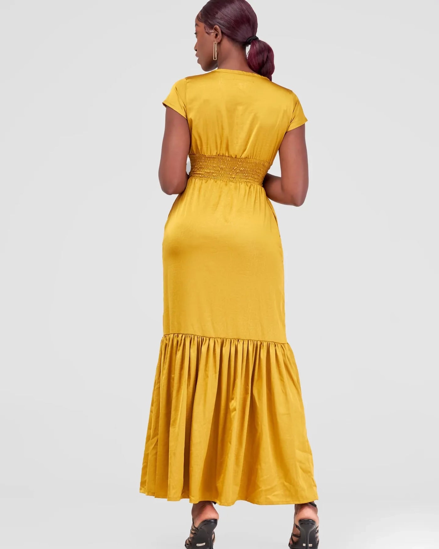 Zamaya Stitches Dress - Mustard