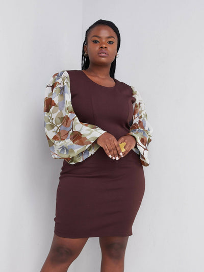 Purple Thread Orion Dress - Brown - Shopzetu