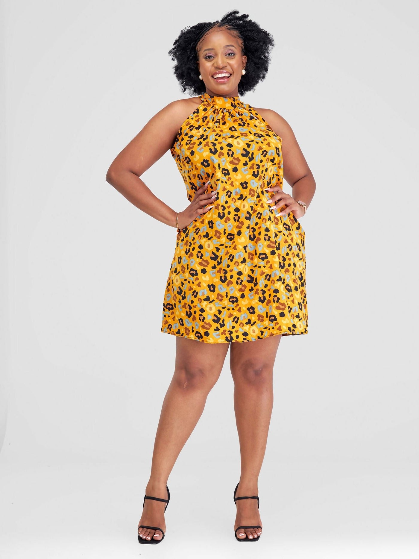 Lizola Bella Shift Dress - Mustard - Shopzetu