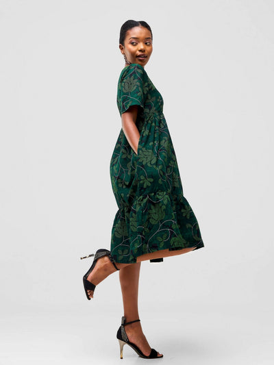 PrettyGline Kitenge Dress - Jungle Green - Shopzetu