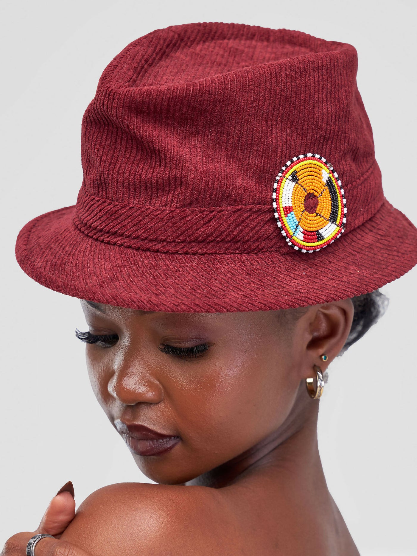 Umbo Collections Panama Fedora Hat - Maroon