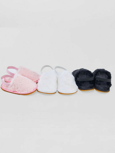 Baby Shoes Chateau Princess Fur Sandal - Black