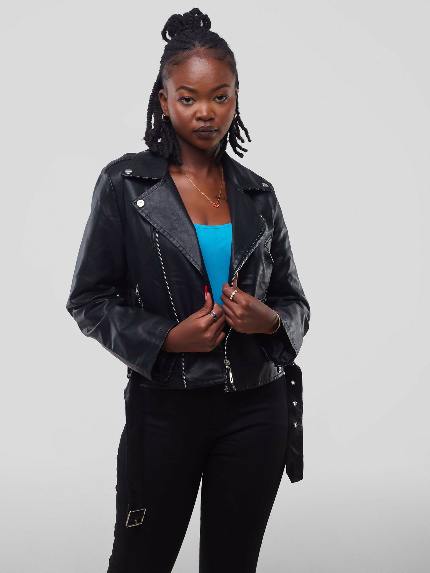 Stylish Sisters Leather Jacket - Black