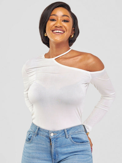 Elsie Glamour Colette Fancy Top - White - Shopzetu