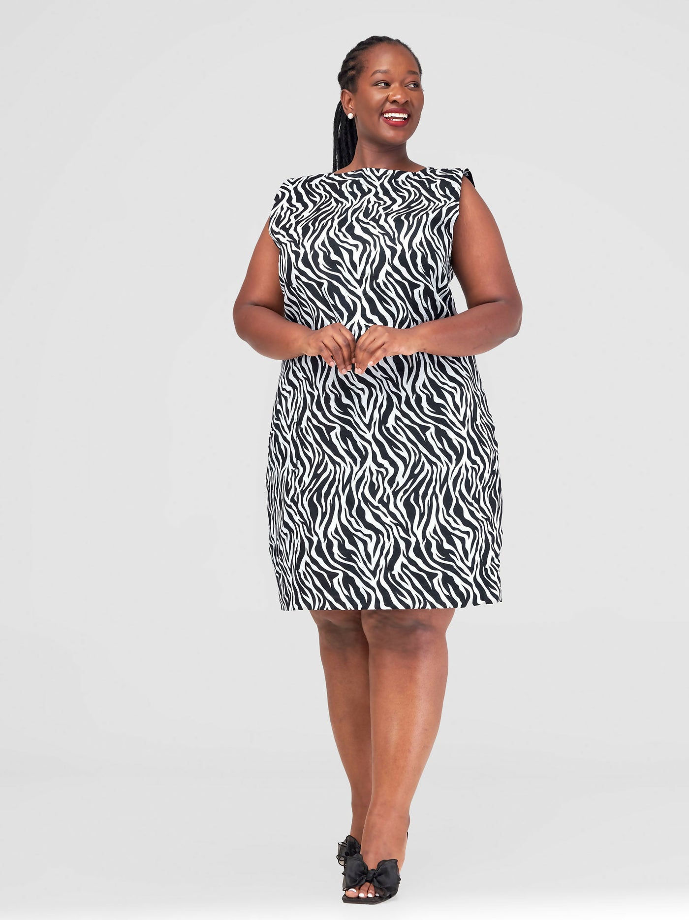 Tayari Fashion House Zebra Dress - Black / White