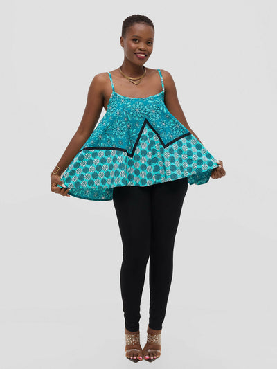 Leso Top - Turquoise Circle - Shopzetu