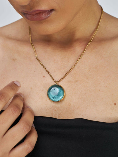 Kijivu Creatives Kituo Pendant Necklace - Blue / Green - Shopzetu