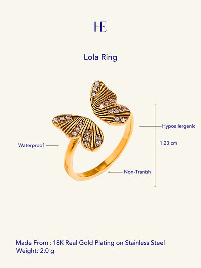 Her Essence Waterproof Lola Ring - Gold - Shopzetu