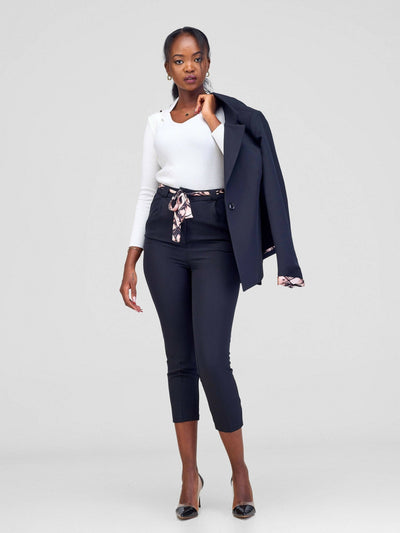 Miss Kerre Fashions Yake Suit With Tie And Dye Belt - Black - Shopzetu