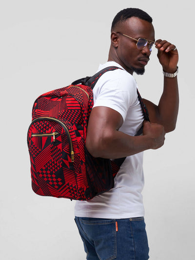 Ankara Artifacts RB Sorokin Backpack Bag - Black / Red - Shopzetu