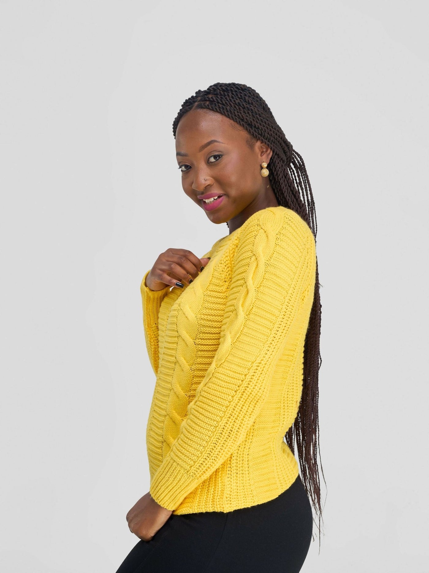 Stylish Sisters Fancy Sweater Top - Yellow - Shopzetu