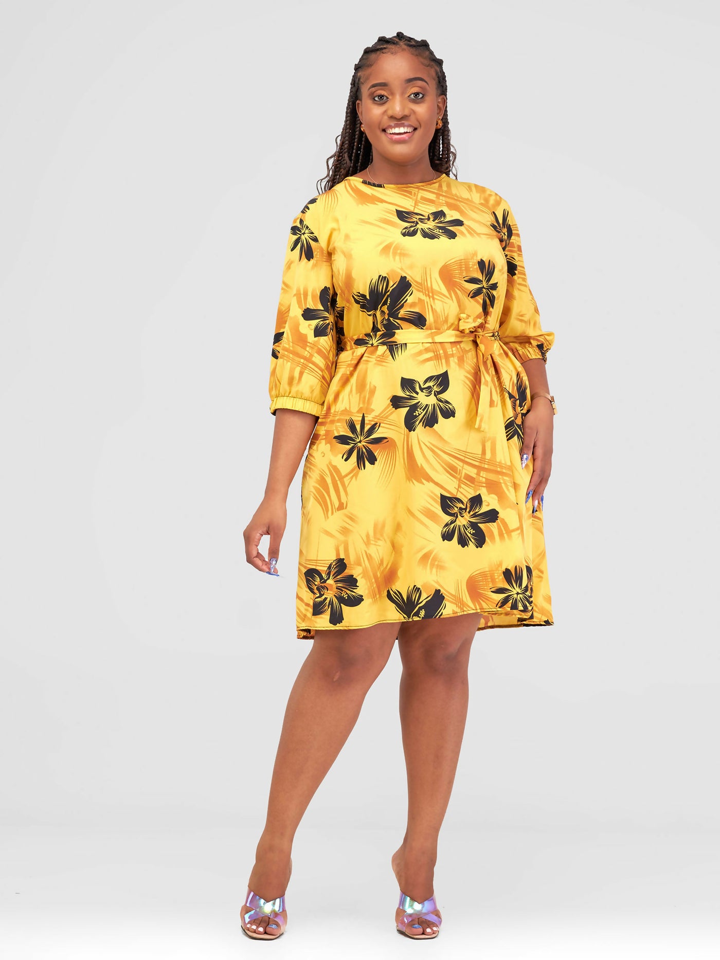 Lizola Dinah Shift Dress - Mustard / Yellow