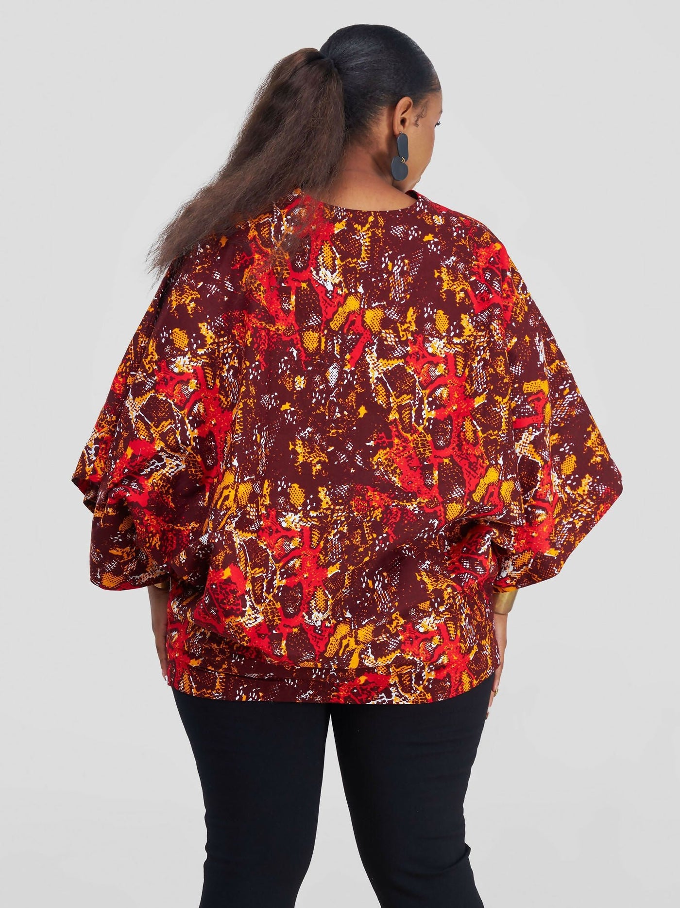 House Of Gladys Short Sienna Sunset Kimono - Brown - Shopzetu