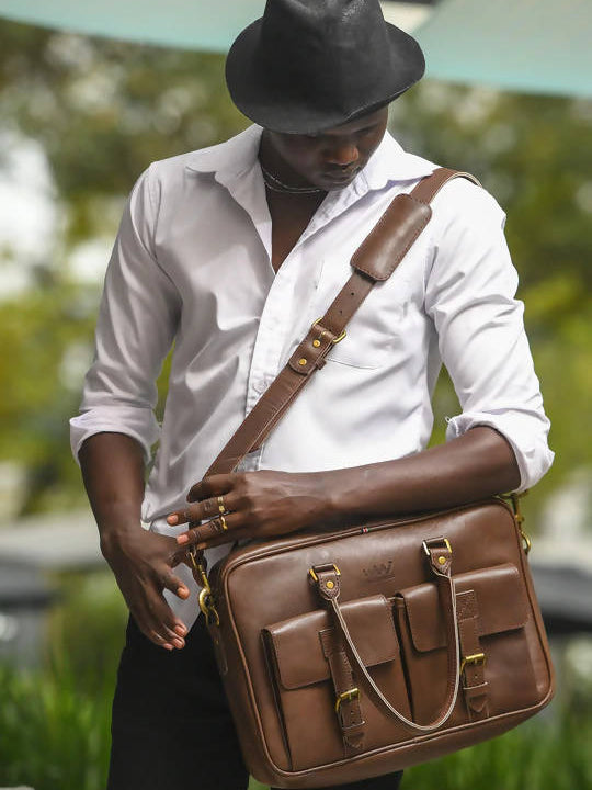 Wazawazi Apollo Briefcase - Brown