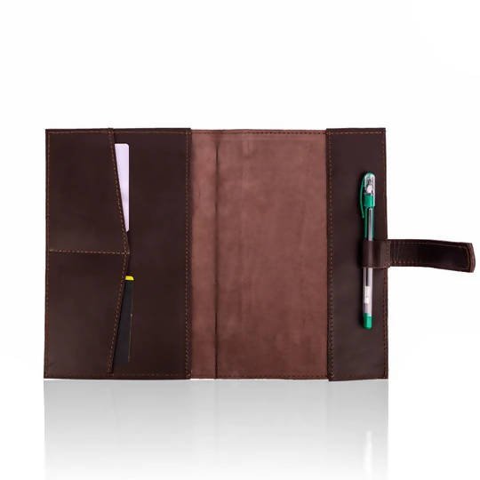 Wazawazi Katya Leather Notebook Holder - Chocolate - Shopzetu