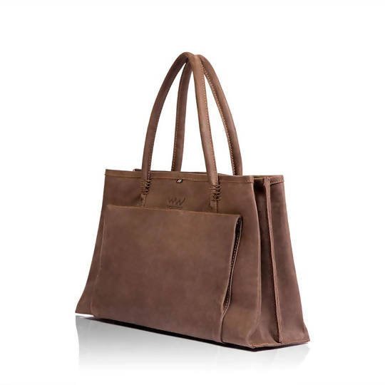 Wazawazi Sanga Briefcase - Brown - Shopzetu